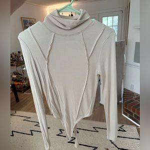 Cream Urban Outfitters Bodysuit